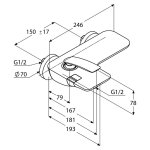 Смеситель для ванны и душа KLUDI Balance настенный белый 524459175