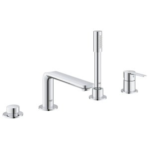Смеситель для ванны на 4 отверстия GROHE Lineare New с душевым гарнитуром хром 19577001