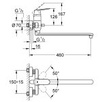 Смеситель для ванны универсальный GROHE Eurosmart Cosmopolitan без душевого гарнитура хром 32847000