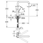 Смеситель Grohe Essence New для мойки однорычажный L- излив 30269DL0