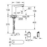 Смеситель инфракрасный для раковины GROHE Eurosmart Cosmopolitan E с адаптером тока хром 36330001