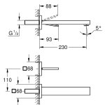 Смеситель встраиваемый (внешняя часть) GROHE Eurocube Joy L SIZE хром 19998000