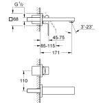 Смеситель встраиваемый (внешняя часть) GROHE Eurocube S SIZE хром 19895000