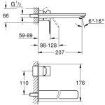 Смеситель встраиваемый (внешняя часть) GROHE Lineare New L SIZE хром 23444001