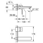 Смеситель встраиваемый (внешняя часть) GROHE Lineare New M SIZE хром 19409001