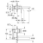 Смеситель встраиваемый (внешняя и встраиваемая части) GROHE BauEdge S SIZE хром 20474000