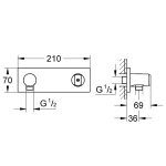 Держатель ручного душа GROHE Grohtherm F с подключением душевого шланга 27621000