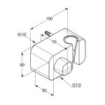 Держатель ручного душа KLUDI A-QA с подключением душевого шланга 6556005
