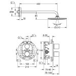 Душ встраиваемый GROHE Grohtherm 3000 Cosmopolitan с Rainshower Cosmopolitan 210 26262000