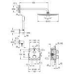 Душ встраиваемый GROHE Grohtherm с Rainshower Cosmopolitan 310  квадрат 34731000