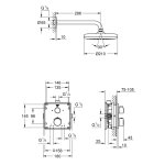 Душ встраиваемый GROHE Grohtherm с Tempesta 210  квадрат без ручного душа 34728000