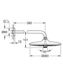 Душ верхний GROHE Euphoria 260 SmartControl кронштейн 380 мм 3 вида струи 26458000