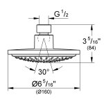 Душ верхний GROHE Euphoria Cosmopolitan d160 без кронштейна 28233000
