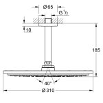 Душ верхний GROHE Rainshower Cosmopolitan d310 с потолочным кронштейном 142 мм 26067000