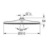 Душ верхний GROHE Rainshower d310 Mono без кронштейна 26561000