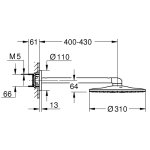 Душ верхний GROHE Rainshower SmartActive d310 с кронштейном 422 мм 2 вида струи 26475000