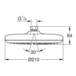 Душ верхний GROHE Tempesta d210 без кронштейна 26410000