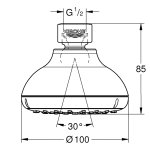 Душ верхний GROHE Tempesta New d100 без кронштейна 26050001