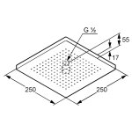 Душ верхний KLUDI A-QA квадрат 250 мм 6654105-00