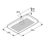 Душ верхний KLUDI A-QA прямоугольный 140х245 мм 4940205-00