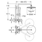 Душевая система GROHE Euphoria Concetto System 260 со смесителем 23061002