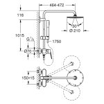 Душевая система GROHE Euphoria Eurodisc Cosmopolitan System 210 со смесителем 23058003