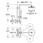 Душевая система GROHE Rainshower System 210 Sena с термостатом 27032001