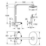 Душевая система GROHE Rainshower System Smartcontrol Duo 360 с термостатом 26250000