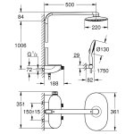Душевая система Grohe SmartControl 360 MONO с термосмесителем настенного монтажа белый 26361LS0
