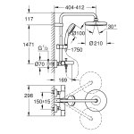 Душевая система GROHE Tempesta Cosmopolitan System 210 с термостатом для ванны 26223001