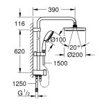 Душевая стойка GROHE Tempesta Rustic System 200 620 мм 27399002