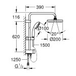 Душевая стойка GROHE Tempesta System 200 Flex 620 мм 27389002