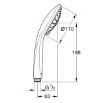 Душевая лейка GROHE Euphoria 110 Massage 3 вида струй белая душевая поверхность 27221001