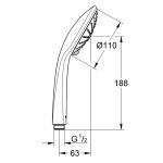 Душевая лейка GROHE Euphoria 110 Massage 3 вида струй с ограничителем расхода 27239001
