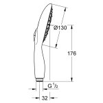 Душевая лейка GROHE Power and Soul 130 4 вида струй темный графит матовый 27672AL0