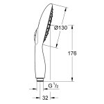 Душевая лейка GROHE Power and Soul 130 4 вида струй теплый закат 27672DA0
