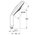 Душевая лейка GROHE Rainshower Cosmopolitan 160 4 вида струй 28756000