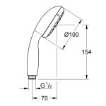 Душевая лейка GROHE Tempesta 100 1 вид струи 27852001