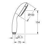 Душевая лейка GROHE Tempesta 100 1 вид струи с ограничителем расхода 27923001