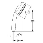 Душевая лейка GROHE Tempesta Cosmopolitan 1 вид струи 26082002
