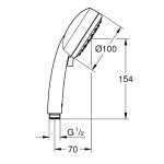 Душевая лейка GROHE Tempesta Cosmopolitan 100 2 вида струй 27571002