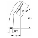 Душевая лейка GROHE Tempesta Rustic 100 4 вида струй 26085001