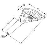 Душевая лейка KLUDI Fizz 3 вид струи белый 6770043-00
