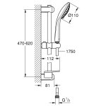 Душевой гарнитур GROHE Euphoria 110 Champagne 27232001 3 вида струи с полочкой 27232001
