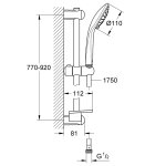 Душевой гарнитур GROHE Euphoria 110 DUO 27225001 2 вида струи с полочкой 27225001