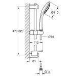Душевой гарнитур GROHE Euphoria 110 Massage 27231001 3 вида струи с полочкой 27231001