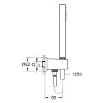 Душевой гарнитур GROHE Euphoria CUBE STICK 26405000 1 вид струи 26405000