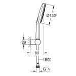 Душевой гарнитур GROHE Rainshower SmartActive 130 26580LS0 3 вида струи 26580LS0