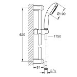 Душевой гарнитур GROHE Tempesta 100 27794001 3 вида струи 27794001