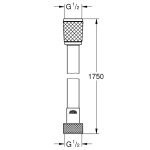 Душевой шланг GROHE Rotaflex пластиковый 1750 мм хром 28410001